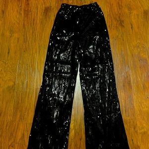 Women’s Black Sequin High Waist Pull on Pants. Size S